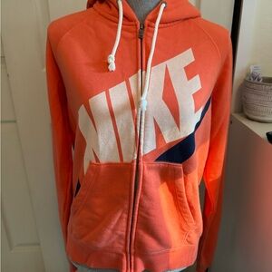 Nike Orange Zip-Up Hoodie